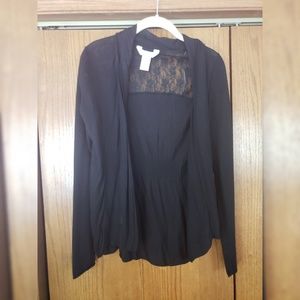 Black cardigan with mesh back